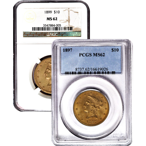 Pre-33 $10 Liberty Gold Eagle Coin MS62 (PCGS or NGC)