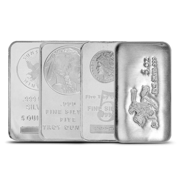 5 oz Silver Bar (Varied Condition, Any Mint)