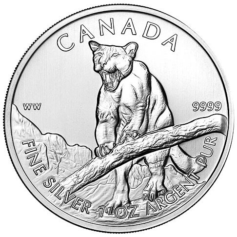 2012 1 oz Canadian Silver Cougar Coin