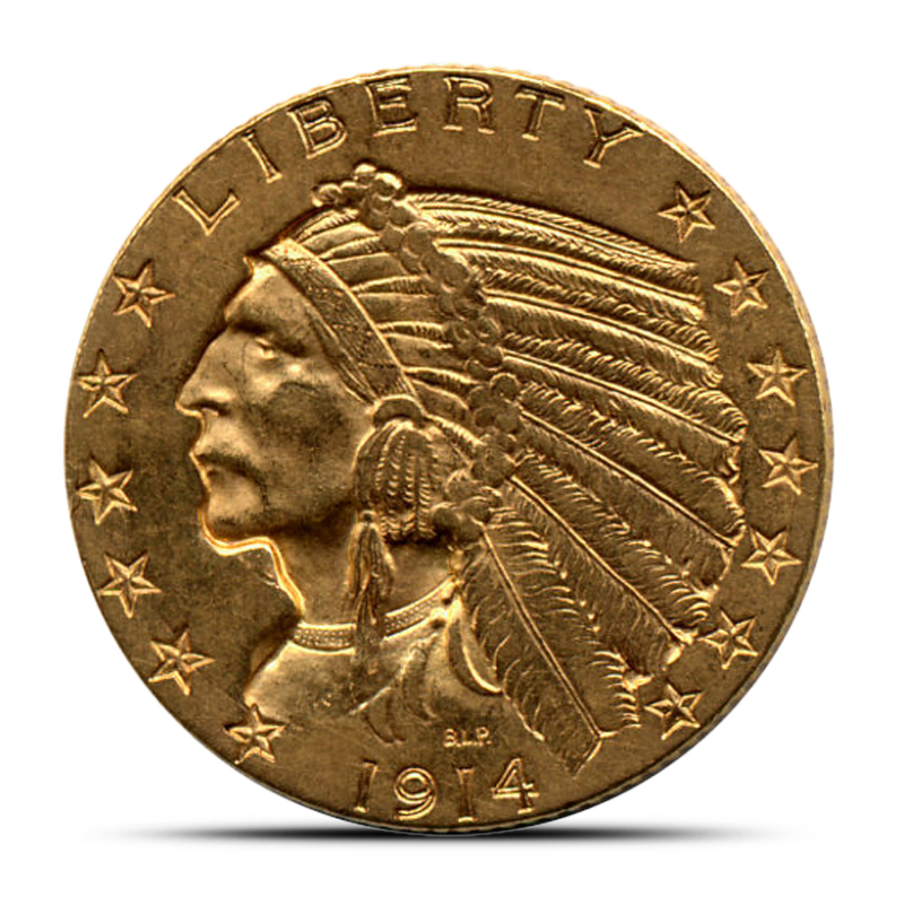 Pre-33 $5 Indian Gold Half Eagle Coin (Cleaned)