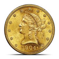 Pre-33 $10 Liberty Gold Eagle Coin (Cleaned)
