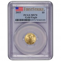 2015 1/10 oz American Gold Eagle Coin PCGS MS70 FS