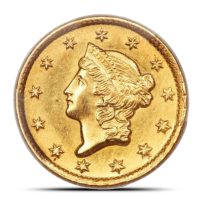Pre-33 $1 Liberty Gold Coin (Type 1, AU)