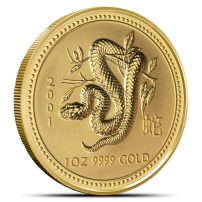 2001 1 oz Australian Gold Lunar Snake Coin