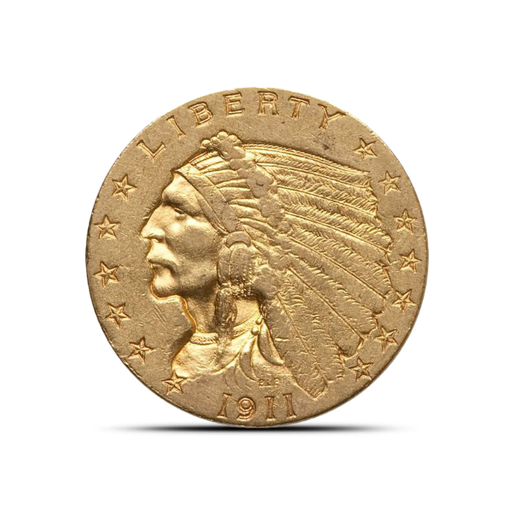 Pre-33 $2.50 Indian Gold Quarter Eagle Coin (XF)
