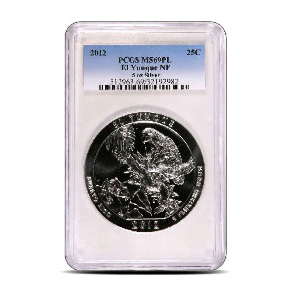 2012 5 oz ATB El Yunque Silver Coin MS69 PL (PCGS or NGC)