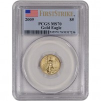 2009 1/10 oz American Gold Eagle Coin PCGS MS70 FS