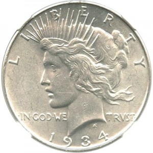 1934 Peace Dollar