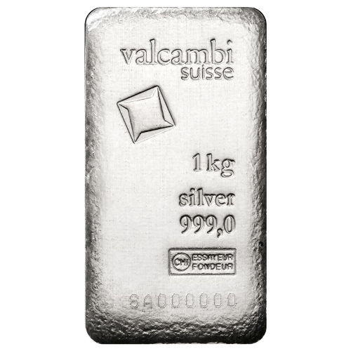 1 Kilo Valcambi Cast Silver Bar - Antique Finish (New w/ Assay) l