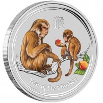 2016 1 oz Colorized Australian Lunar Monkey Silver Coin (BU)