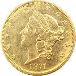 1871 Liberty Head $20 Gold Coin