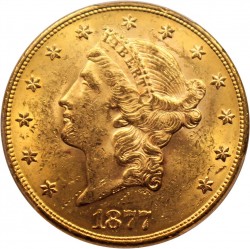 1877 Liberty Head $20 Gold Coin