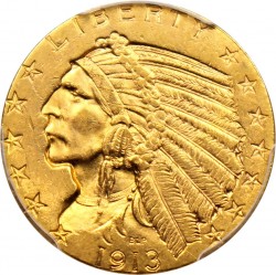 1913 Indian Head $5 Gold Coin