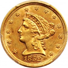 1852 Liberty Head $2.50 Gold Coin