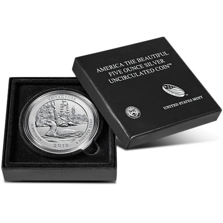 2018-P 5 oz Burnished ATB Voyageurs National Park Silver Coin (Box + CoA)