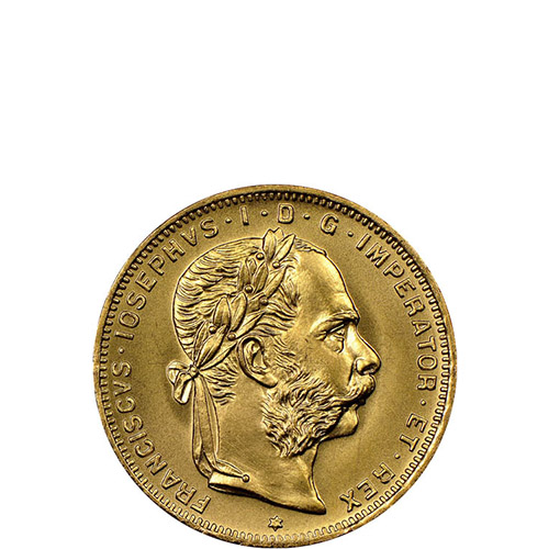1892 20 Francs / 8 Florin Austrian Gold Coin (Avg. Circulated)