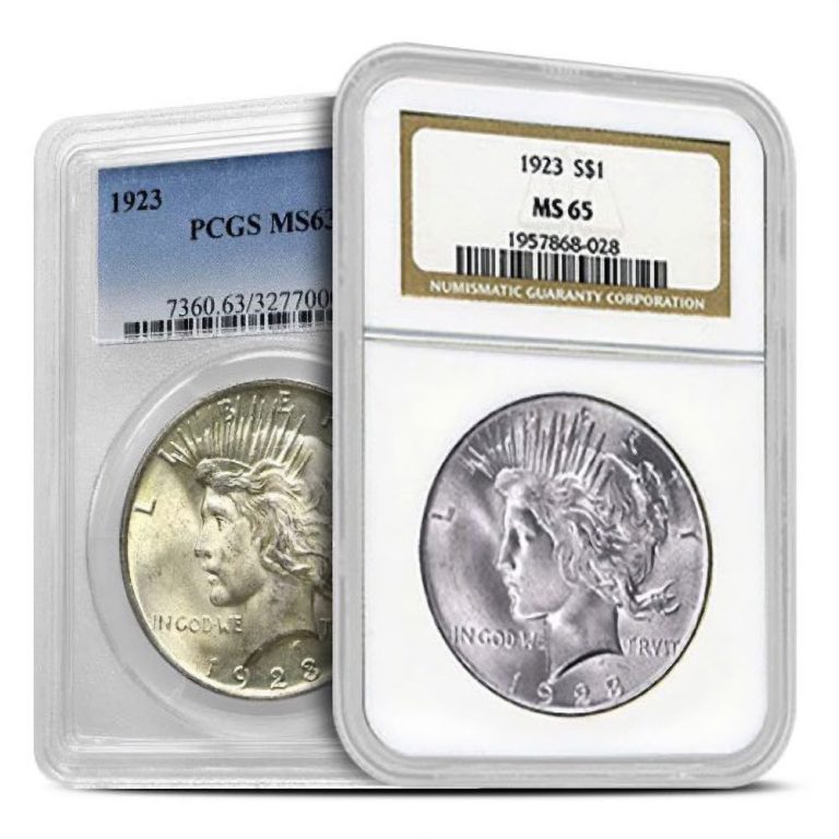 Peace Silver Dollar Coin PCGS or NGC MS65 (1922-26, 1934-35)