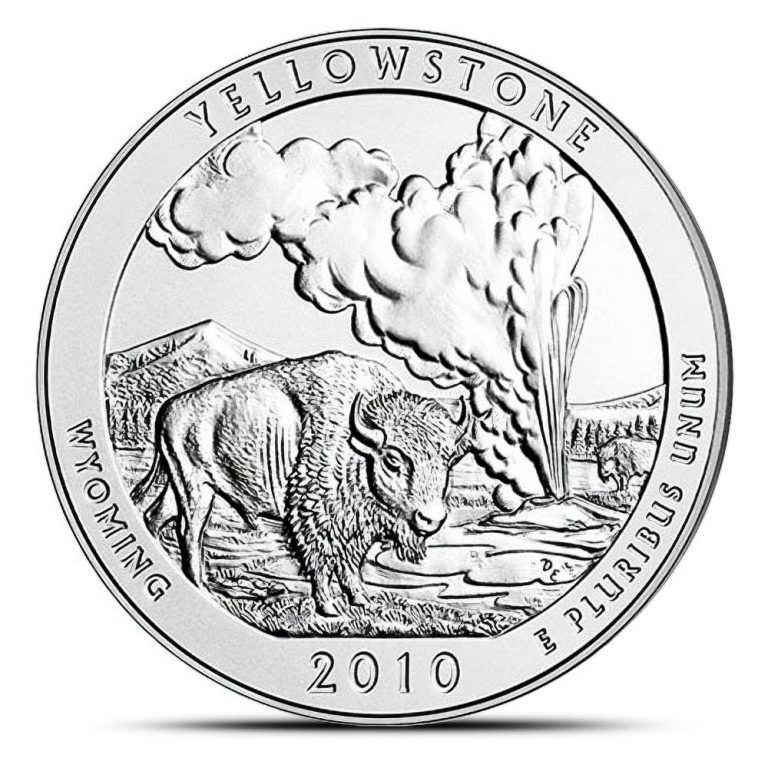 2010-P 5 oz Burnished ATB Yellowstone Silver Coin (Box + CoA)