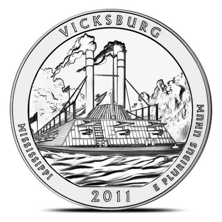 2011-P 5 oz Burnished ATB Vicksburg Silver Coin (Box + CoA)