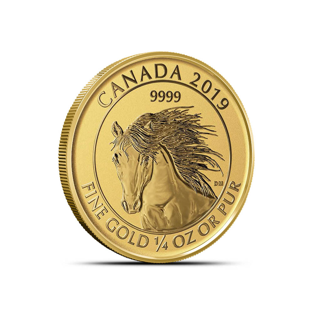 2019 1/4 oz Canadian Gold Wild Horse Reverse Proof Coin