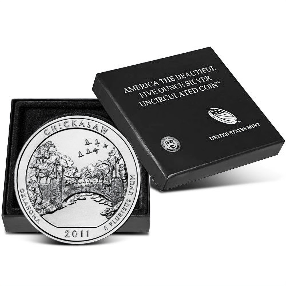 2011-P 5 oz Burnished ATB Chickasaw Silver Coin (Box + CoA)