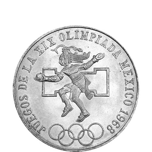 1968 25 Peso Mexican Olympic Silver Coin (Varied Condition)