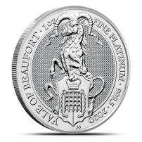 2020 1 oz British Platinum Queen’s Beast Yale Coin (BU)