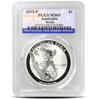 ​1 oz Australian Silver Koala Coin MS69 (Random Year, Varied Label, PCGS or NGC)