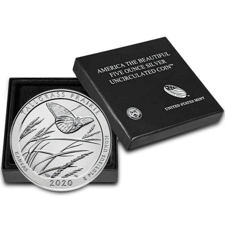2020-P 5 oz Burnished ATB Tallgrass Prairie National Preserve Silver Coin (Box + CoA)