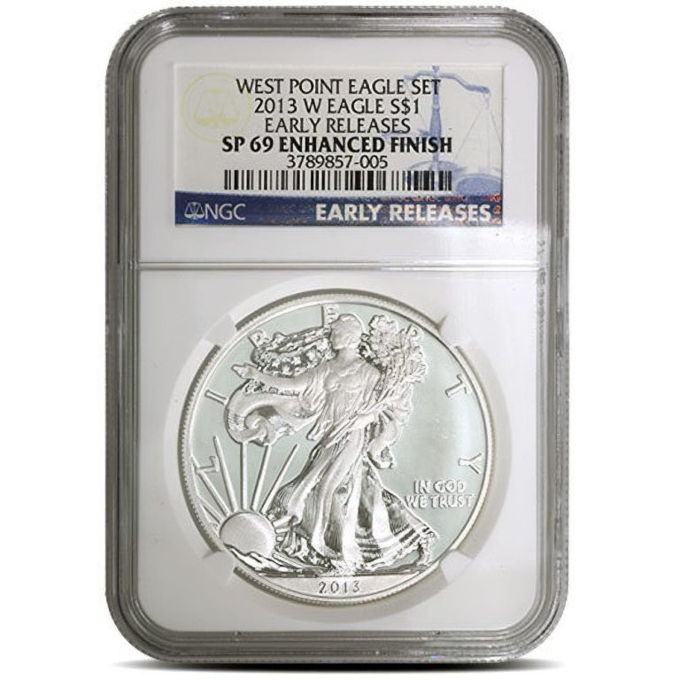 2013 1 oz Enhanced Finish American Silver Eagle Coin SP69 (Varied Label, PCGS or NGC)