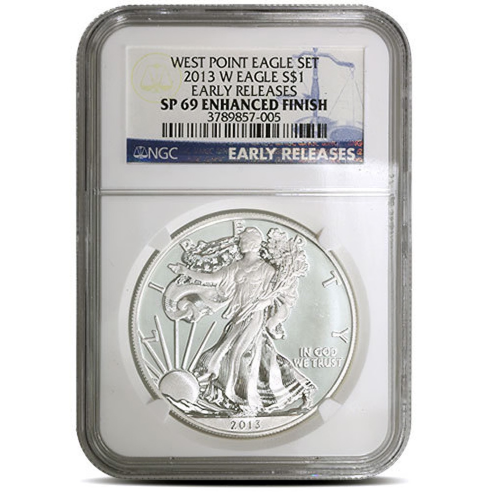 2013 1 oz Enhanced Finish American Silver Eagle Coin SP69 (Varied Label, PCGS or NGC)