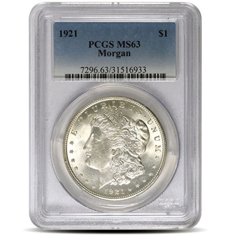 1921 Morgan Silver Dollar Coin PCGS MS63