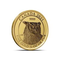 2021 ¼ oz Canadian Gold Great Horned Owl Reverse Proof Coin