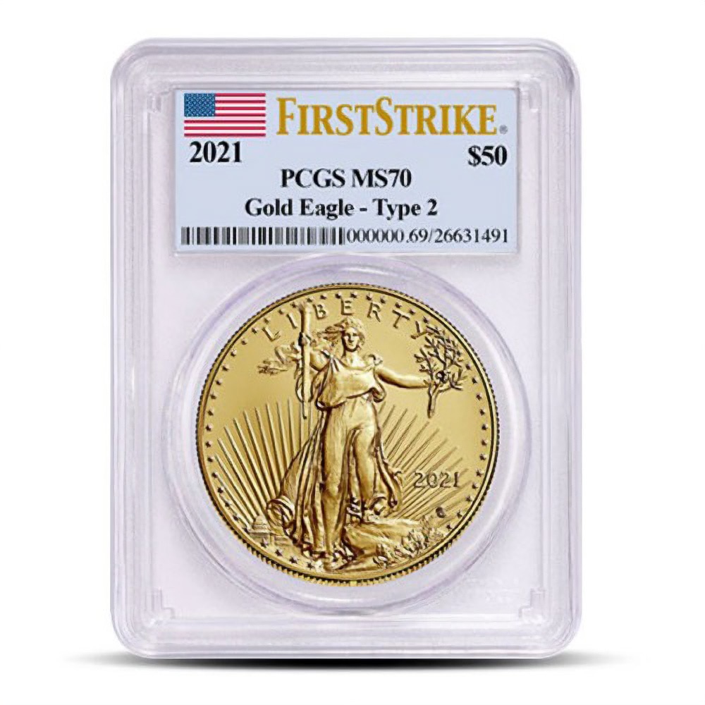 2021 1 oz American Gold Eagle Coin PCGS MS70 FS (Type 2) l JM Bullion™