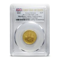 2020 1/4 oz Proof British Gold 400th Anniversary of the Mayflower Coin PR/PF70 (Varied Label, PCGS or NGC)