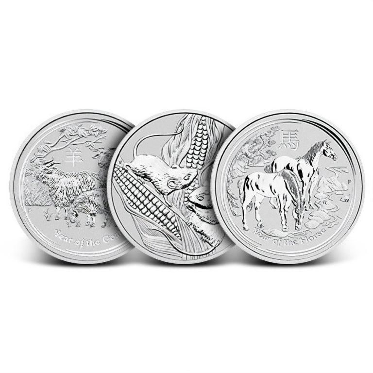 1 oz Australian Silver Lunar Coin (Random Year, Varied Design)