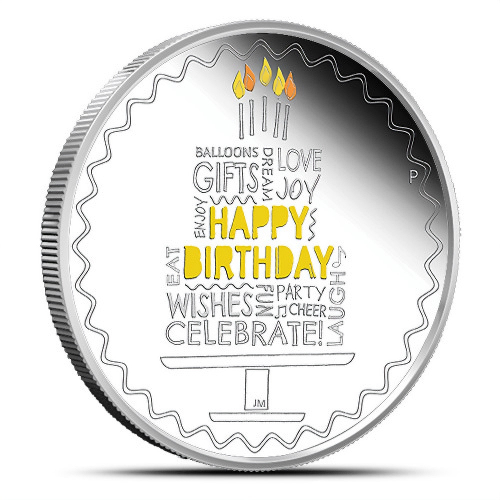 2022 1 oz Proof Colorized Australian Happy Birthday Silver Coin (Box + CoA)