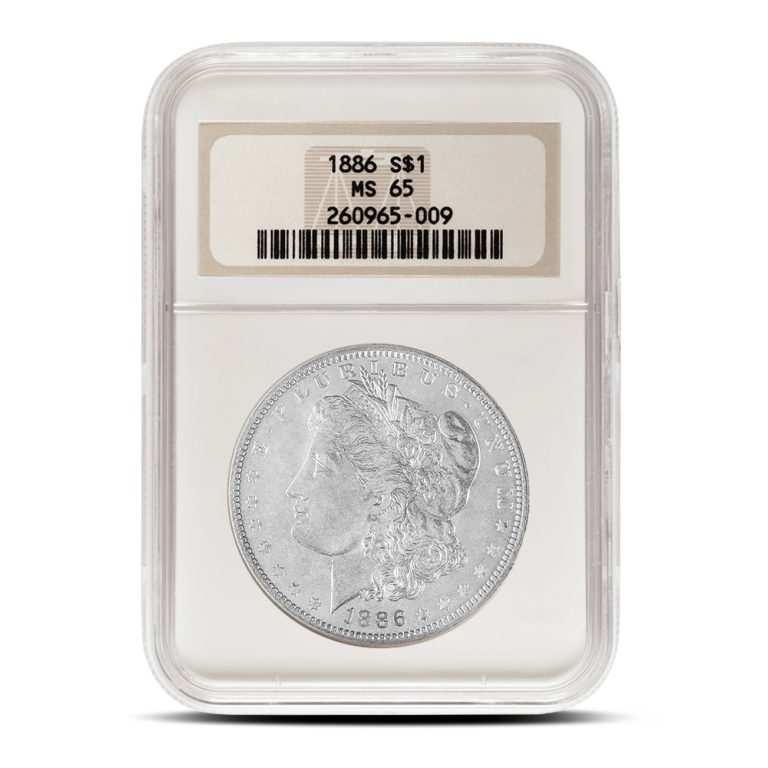 Morgan Silver Dollar Coin MS65 (1878-1904, PCGS or NGC)