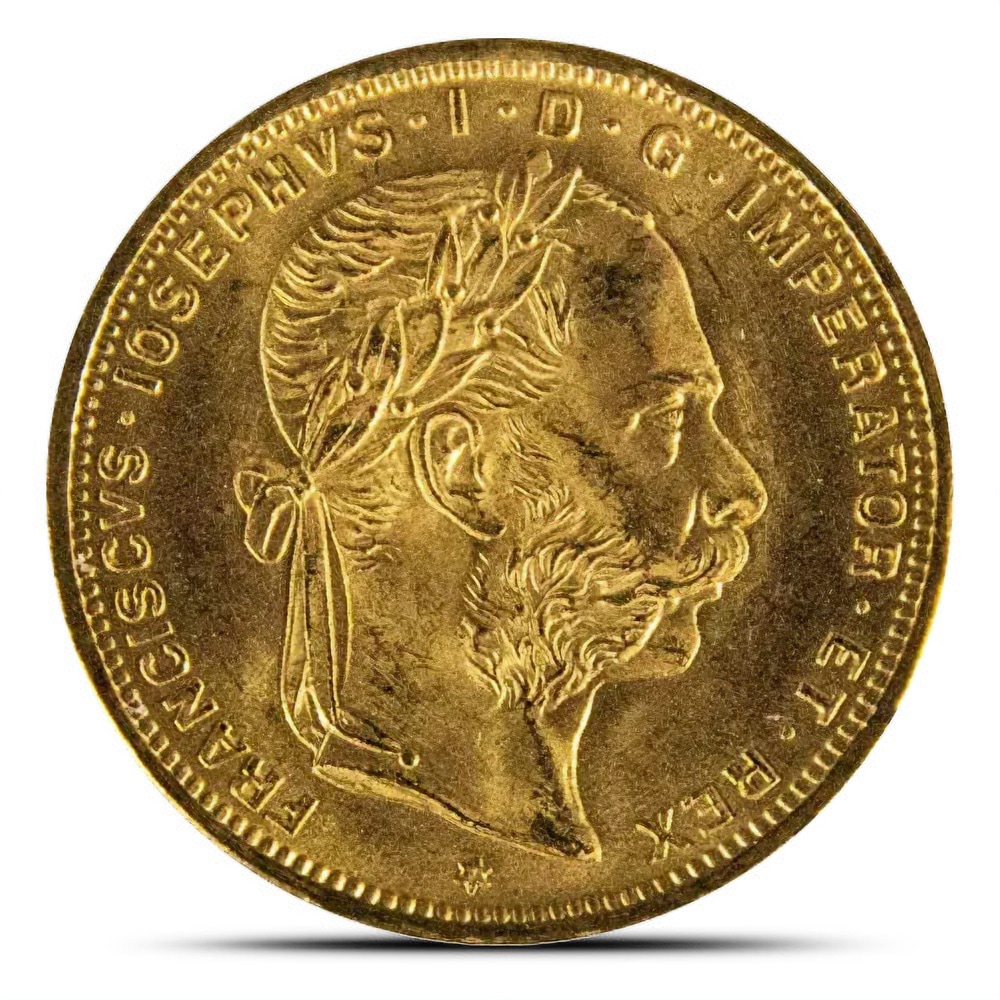 1892 20 Francs / 8 Florin Austrian Gold Coin (BU, Restrike)