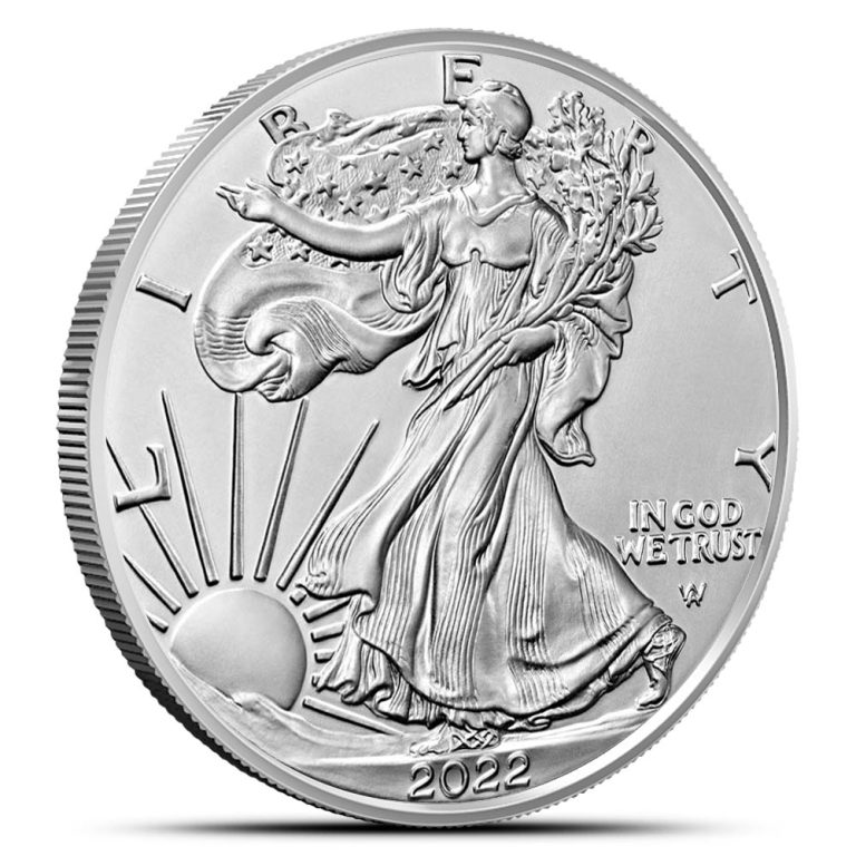 2022-W 1 oz Burnished American Silver Eagle Coin (Box + CoA)