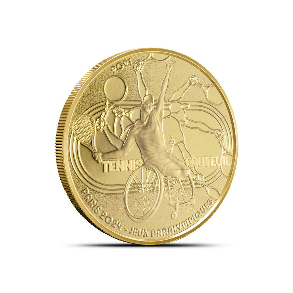 2021 1/4 oz Proof French Olympic Wheelchair Tennis Gold Coin (Box + CoA)