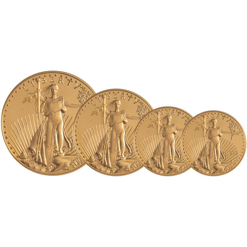 1999-W 4-Coin Proof American Gold Eagle Set (Box + CoA)