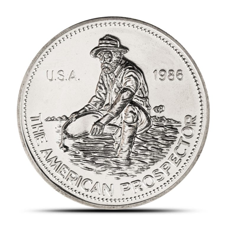 1986 1 oz Engelhard Prospector Silver Round (Eagle Reverse)