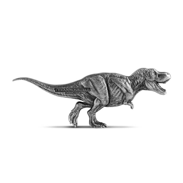 2022 3 oz Antique Republic of Chad Silver Tyrannosaurus Dissected Coin (Box + CoA)