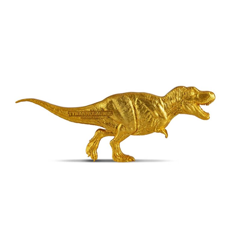2022 3 oz Republic of Chad Silver Tyrannosaurus Dissected Coin (Gilded, Box + CoA)