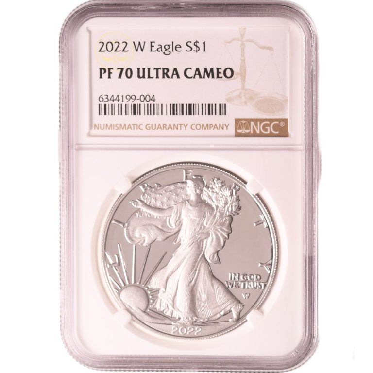 2022-W 1 oz Proof American Silver Eagle Coin NGC PF70 UCAM