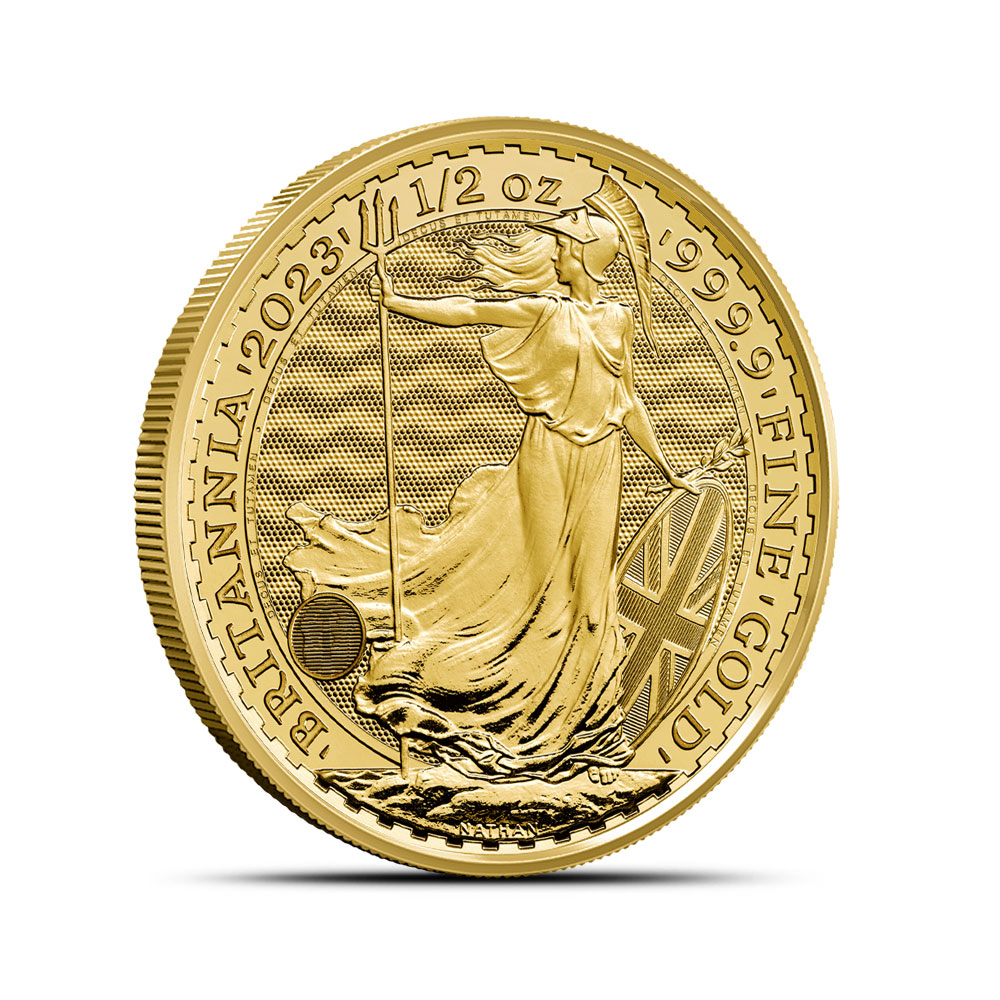 2023 1/2 oz British Gold Britannia Coin (BU, King Charles Obverse)