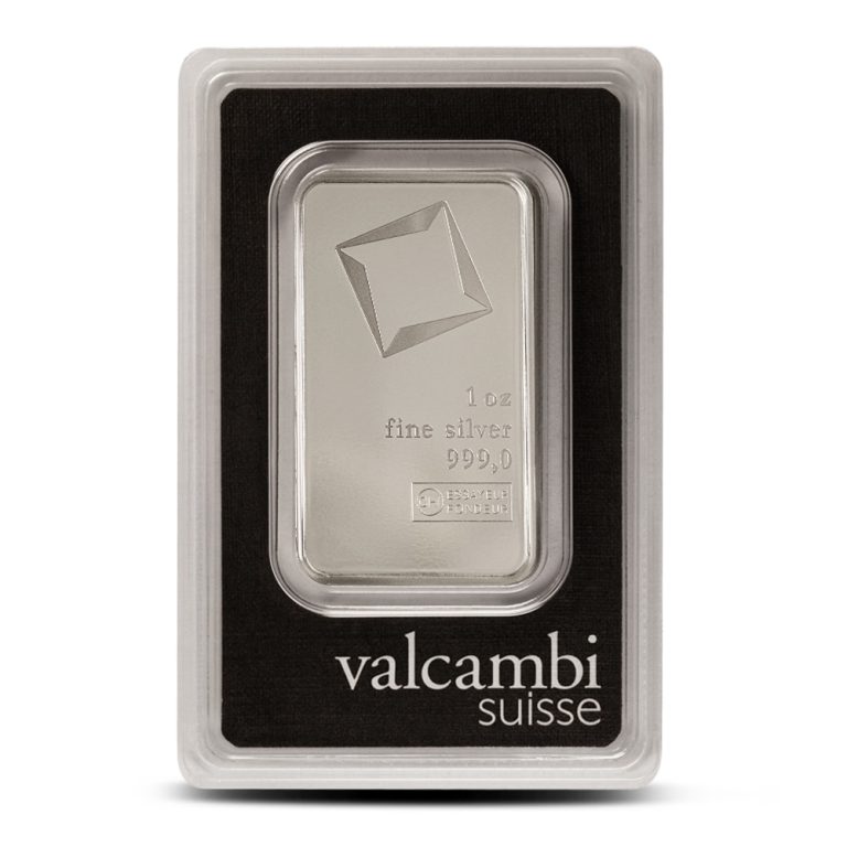 1 oz Valcambi Silver Bar (New w Assay)