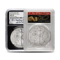 1 oz American Silver Eagle Coin MS70 (Random Year, Varied Signature/Label, PCGS or NGC)