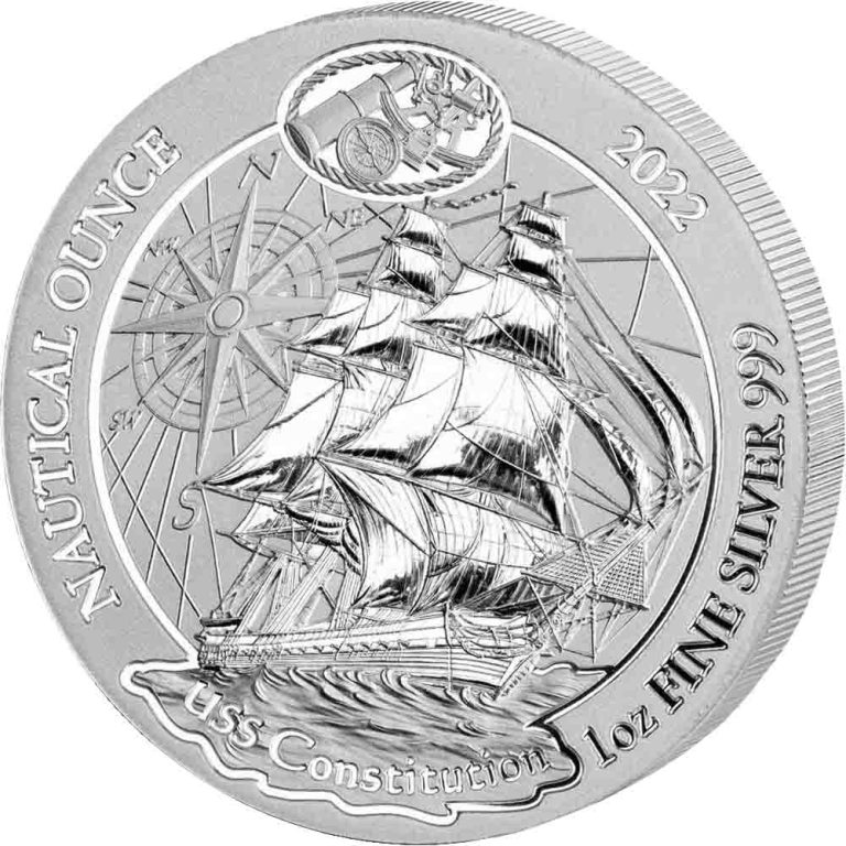 2022 1 oz Rwandan Silver USS Constitution Nautical Ounce Coin (BU)